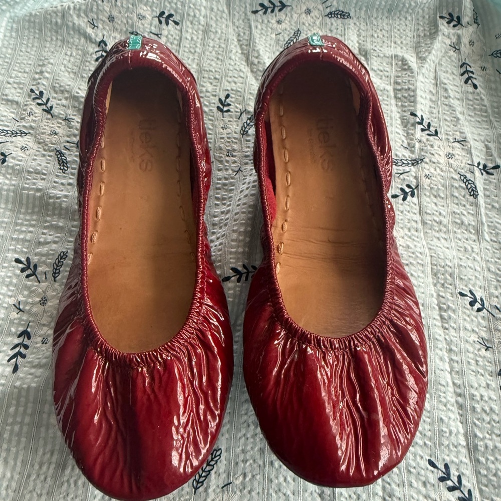 Tieks Ruby Red Patent Leather Ballet Flats